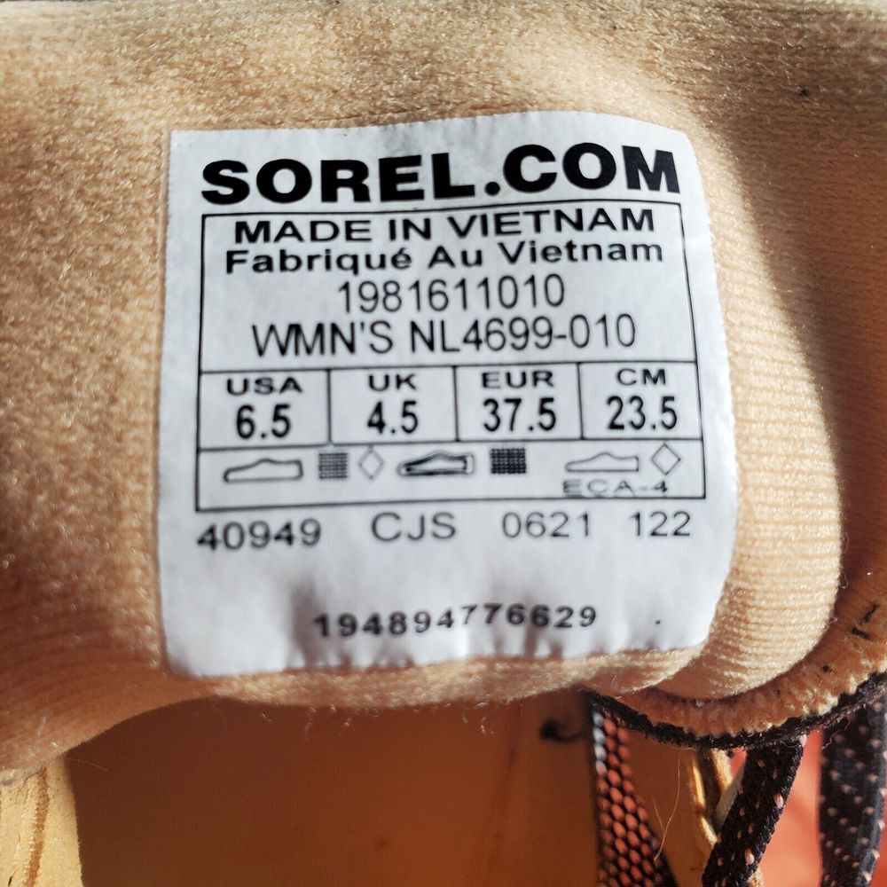 Sorel Women's Kinetic RNEGD Float Athletic Sneaker Women's Size 6.5 Black EUC - Picture 9 of 10